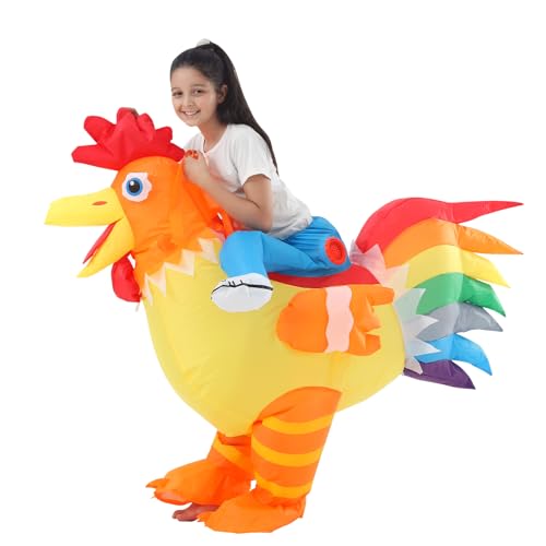JOYBRO Disfraz Hinchable de Pollo para Niños, Divertido Traje de Montar Gallo para Niños y Niñas de 8 a 12 Años, Ideal para Halloween, Carnaval, Fiestas Temáticas, Fiestas, Talla Única 120-150 cm JOYBRO Disfraz Hinchable de Pollo para Niños, Divertido Traje de Montar Gallo para Niños y Niñas de 8 a 12 Años, Ideal para Halloween, Carnaval, Fiestas Temáticas, Fiestas, Talla Única 120-150 cm von JOYBRO