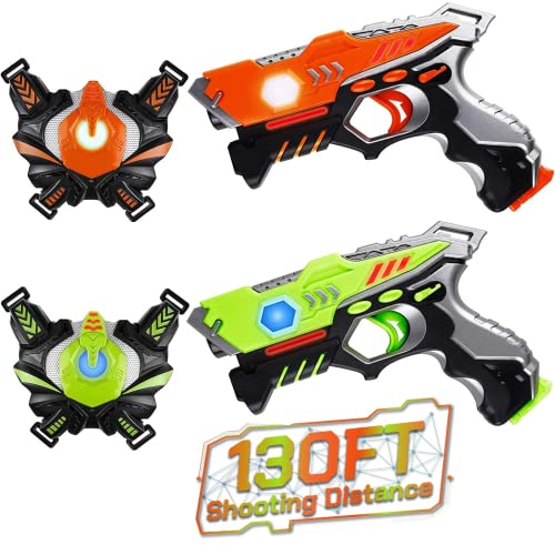 JOYENDER Laser Tag Lasertag Set Kinder Spielzeug Laser Tag Set set Kinder mit Pistole und Weste Laserpistole Kinder Spielzeug Geschenke ab 5 6 7 8 9 10 11 12 Jahre alte Jungen Mädchen Laser Spiele Set von JOYENDER