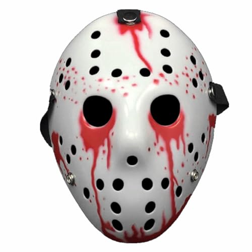 Joycola Halloween Jason Maske Horror Jason Hockey Maske Halloween Maskerade Party Cosplay Prop Kostüm (Blut) von JOYFISCO