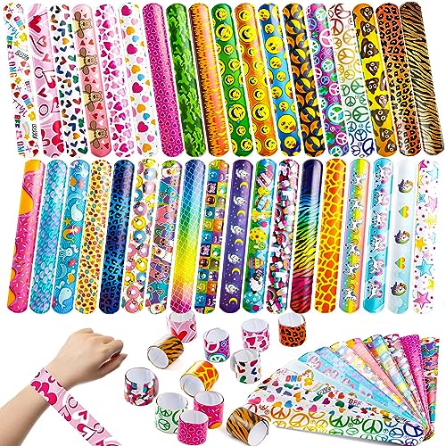 JOYIN 144 Stück Einhorn Schnapparmband Kinder Klatscharmband Slap Armband Mitgebsel Kindergeburtstag Junge Mädchen Mitbringsel Schnapparmbänder Set Give Aways Klapparmband Slap Bands Bracelets von JOYIN