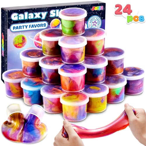 JOYIN Slime Kit, 24 Pack Galaxy Slime Cup Partygeschenke –Fluffy, Nicht klebrig, schmutzfrei, Schleim Kits für Mädchen und Jungen – Kindergeburtstag Mitgebsel Set von JOYIN