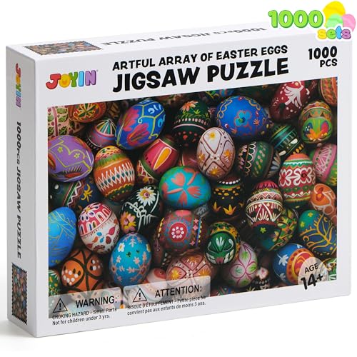 JOYIN 1000 große Teile Puzzle Eggcellent Easter Eggs Theme Jigsaw Puzzles für Ostern Party Plüsch Osterkorb für Baby, Kleinkind Kinder jeden Alters von JOYIN