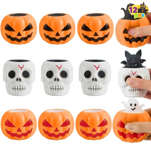 JOYIN 12 Stück Halloween-Quetsch-Spielzeug, Kürbis-Skelett, Squishy-Spielzeug für Halloween-Party, Gastgeschenk, Geschenktütenfüller, niedliches Squeeze Geister-Spielzeug, Stressabbau, Angst für JOYIN 12 Stück Halloween-Quetsch-Spielzeug, Kürbis-Skelett, Squishy-Spielzeug für Halloween-Party, Gastgeschenk, Geschenktütenfüller, niedliches Squeeze Geister-Spielzeug, Stressabbau, Angst für von JOYIN