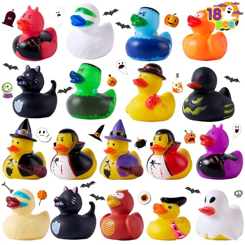 JOYIN 18 Halloween-Gummienten, quietschende Enten, Quietscheentchen für Baby Kind Spaß beim Baden von JOYIN