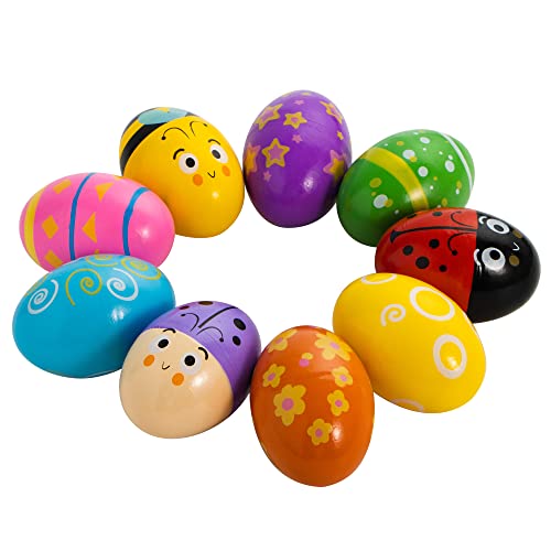 JOYIN 18 PCs Ostern Hölzerne Percussion Musikalische Ei Maracas Egg Shakers für Party Gefallen, Ostereiterssche, Osterei Maracas, Musikinstrument Requisinen, Korb Füller Füller JOYIN 18 PCs Ostern Hölzerne Percussion Musikalische Ei Maracas Egg Shakers für Party Gefallen, Ostereiterssche, Osterei Maracas, Musikinstrument Requisinen, Korb Füller Füller von JOYIN