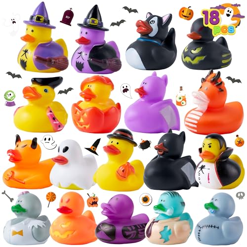 JOYIN 18 Stück Halloween Gummiente Quietscheente Badeente für Spaß Bad, Squirt Quietsche Ente, Süßes oder Saures Füllstoffe JOYIN 18 Stück Halloween Gummiente Quietscheente Badeente für Spaß Bad, Squirt Quietsche Ente, Süßes oder Saures Füllstoffe von JOYIN