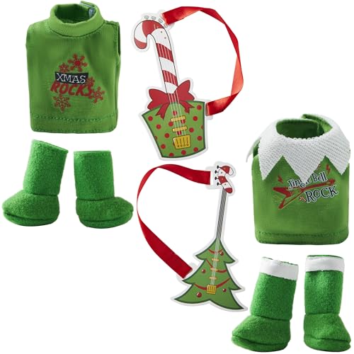 JOYIN 2 Packs Santa Clothing for Elf Doll Rock N Roll Set, Christmas Decorations, and Holiday Specials Accessories von JOYIN