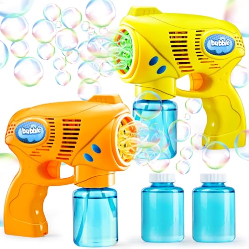 JOYIN 2 Seifenblasenpistole für Kinder mit Seifenblasenflüssigkeit (294 ml), Seifenblasenset für Blasenparty, Sommerspielzeug, Sommer Themed Party, Indoor Outdoor Aktivitäten von JOYIN