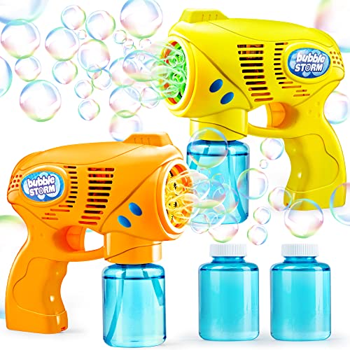 JOYIN 2 Seifenblasenpistole für Kinder mit Seifenblasenflüssigkeit (294 ml), Seifenblasenset für Blasenparty, Sommerspielzeug, Sommer Themed Party, Indoor Outdoor Aktivitäten von JOYIN