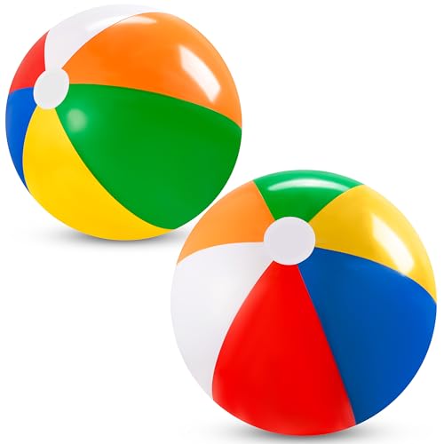 JOYIN 2 Stück Dia 20"/50cm Beach Ball Wasserball aufblasbar, große Regenbogen-Strandbälle, Wasserball Kinder und Erwachsene Sommer-Pool-Party-Spielzeug, Strandspielzeug, Party Favors JOYIN 2 Stück Dia 20"/50cm Beach Ball Wasserball aufblasbar, große Regenbogen-Strandbälle, Wasserball Kinder und Erwachsene Sommer-Pool-Party-Spielzeug, Strandspielzeug, Party Favors von JOYIN