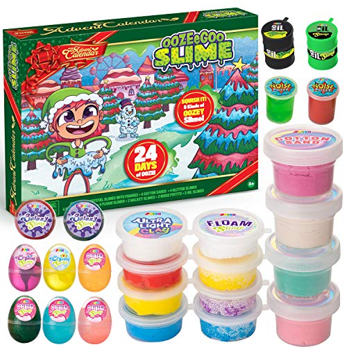 JOYIN 2024 DIY Slime Adventskalender Weihnachten 24 Tage Countdown Adventskalender mit Slime und Zubehör 24 Tage Überraschungen mit DIY Slime Kit Spielzeug zur Schleimherstellung von JOYIN