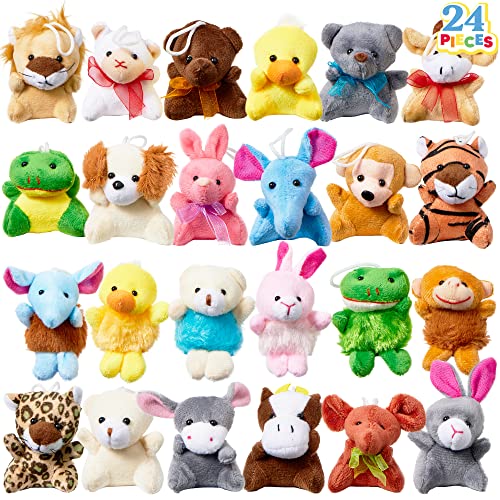 JOYIN 24 Pack Mini Plüsch Kinder, Mini Plüschtiere, Mini Kuscheltier, Kuscheltier Klein Kinderparty Geschenk Spielzeug Set Mitgebsel, Schule Preis, tombola preise, Kleine Geschenke für Kinder von JOYIN