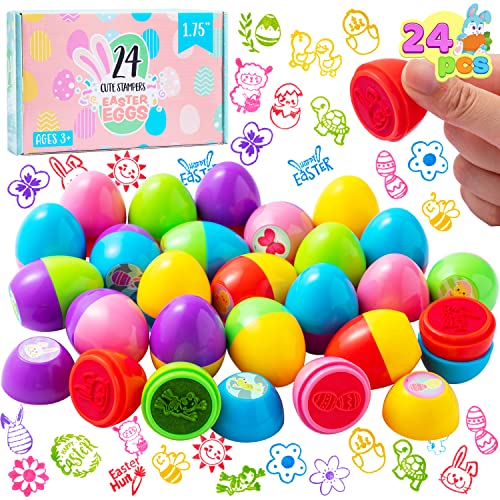 JOYIN 24 Packungen Kinder Ostern Party Gunst Prefilled mit 1,75" Stampers für Kinder Korb Stuffers Osterei Assorted Self-ink Stempel für Klassenzimmer Austausch und Preis liefert von JOYIN