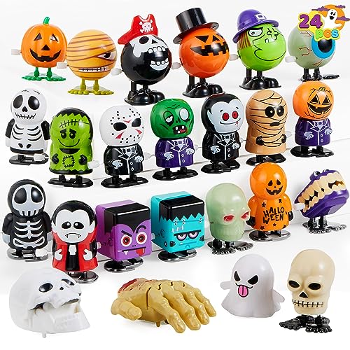 JOYIN 24 Stück Halloween Aufziehspielzeug für Kinder, Halloween Wind up Spielzeug Süßes oder Saures, Halloween Party Mitgebsel Geschenk Goody Bag von JOYIN