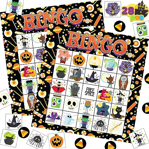 JOYIN Bingo-Spielkarte mit Halloween-Thema für 28 Spieler, für Schul-/Familienaktivitäten, Halloween-Partygeschenk, Halloween-Bastelarbeiten für den Unterricht, Schulbedarf, Brettspiele JOYIN Bingo-Spielkarte mit Halloween-Thema für 28 Spieler, für Schul-/Familienaktivitäten, Halloween-Partygeschenk, Halloween-Bastelarbeiten für den Unterricht, Schulbedarf, Brettspiele von JOYIN