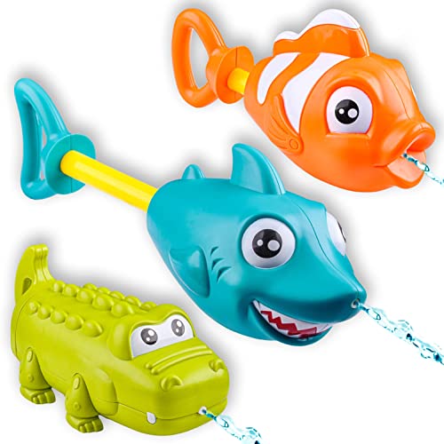 JOYIN 3 Tier Wasserpistolen für Kinder, Wasser Blaster Squirt Guns und Pumpe Super Wasser Soakers für Kinder & Kleinkinder Sommer Schwimmbad Strand Sand Outdoor Wasser Aktivität Kämpfen Spielwaren von JOYIN