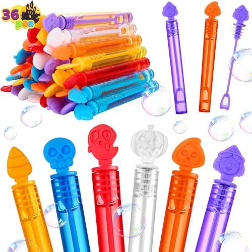 JOYIN 36 PCS Halloween Seifenblasenstäbe, Mini Bubbles für Kinder, Kinder Bubble Toys Bulk, Halloween Party Favors, Goodie Bags Stuffers, Outdoor Indoor Aktivität verwenden, Karneval Preise von JOYIN