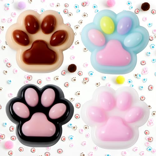 JOYIN 4 Stück Taba Squishy Paw Squishies Spielzeug, bunt, Kawaii Mochi Fufu Squishy, sensorische Katzenpfote, Taba Squishies, Squeeze für Erwachsene und Kinder JOYIN 4 Stück Taba Squishy Paw Squishies Spielzeug, bunt, Kawaii Mochi Fufu Squishy, sensorische Katzenpfote, Taba Squishies, Squeeze für Erwachsene und Kinder von JOYIN