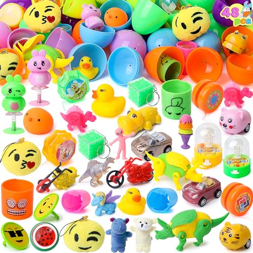 JOYIN 48 gefüllte Jumbo-Ostereier, 8,3 cm, vorgefüllt, leuchtende Farben, Ostereier für Osterkörbe, Osterpartys, Ostereiersuche, Klassenzimmer-Events von JOYIN