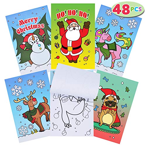 JOYIN 48-teiliges Malbuch-Set für Kinder, Mini-Weihnachts-Malbücher in 6 Deckeln, tolles Geschenk für Mädchen und Jungen, Urlaubsgeschenke und Partygeschenke von JOYIN