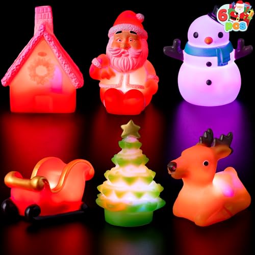 JOYIN 6 PCS Weihnachten Light Up Badespielzeug, LED Baby Badewanne Spielzeug Glühen in der dunklen Pool Spielzeug, Weihnachten Spielzeug für Kinder Kleinkinder Jungen Mädchen Weihnachten von JOYIN