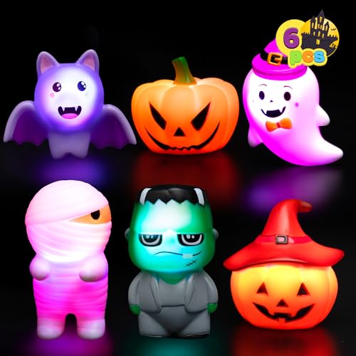 JOYIN 6 Stück beleuchtetes Halloween Badespielzeug, Halloween Blinkendes LED Licht Spielzeug, Schwimmendes Badewannenspielzeug für Babys, Kleinkinder, Wasserwannenspiele, Schwimmbadparty von JOYIN