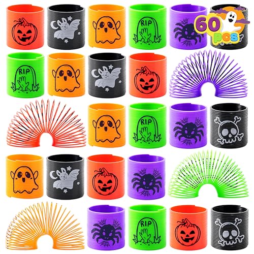 JOYIN 60 PCS Halloween Spiralfeder für Kinder, Mini Magic Springs Spielzeug, Fidget Stress Spulen Spielzeug für Halloween Party Geschenke, Trick oder behandeln Taschen Stuffers, Karneval Spiel Preise von JOYIN