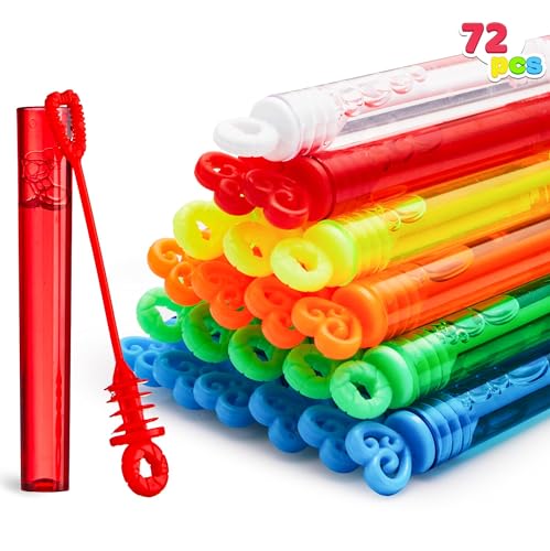 JOYIN 72 PCS Mini Blasenstäbe Set, Seifenblasen, Seifenblasenstab,Seifenblasen Mitgebsel, Partybevorzugung, Mini Bubbles Party Favors for Kids, Geschenk, Kreis- und Herzformen für Kinder von JOYIN