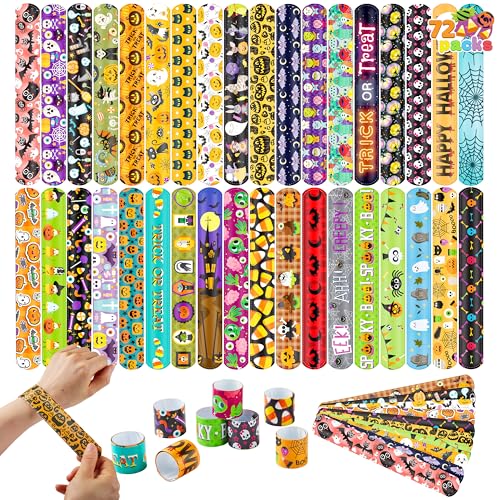 JOYIN 72 Schnapparmband Kinder Klatscharmband Halloween Slap Armband Mitgebsel Kindergeburtstag Junge Mädchen Mitbringsel Schnapparmbänder Set Give Aways Klapparmband Slap Bands Bracelets von JOYIN