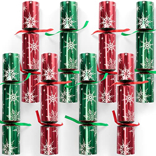 JOYIN 8Pack Weihnachts-Gastgeschenke, nicht einrastbare Party-Tischgeschenke mit Schneeflocken-Design in Rot und Grün mit Partyzubehör für Kinder und Erwachsene Weihnachtsfeiern von JOYIN