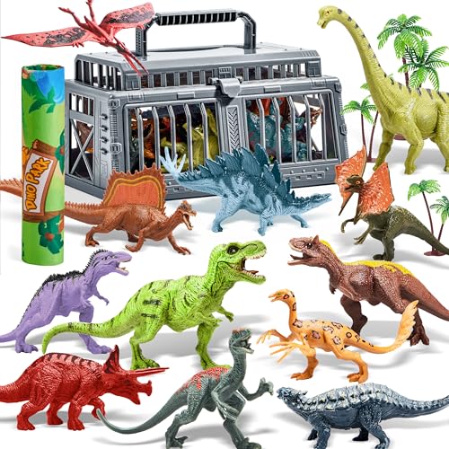 JOYIN Dinosaurier Spielzeug ab 3-6 Jahre, Kinder Spielzeug Spielmatte Set, 19 PCS Realistische Dinosaurier Figuren für 3 4 5 6 Jahre, Dinosaurier Spielzeug für Kindergeburtstag von JOYIN