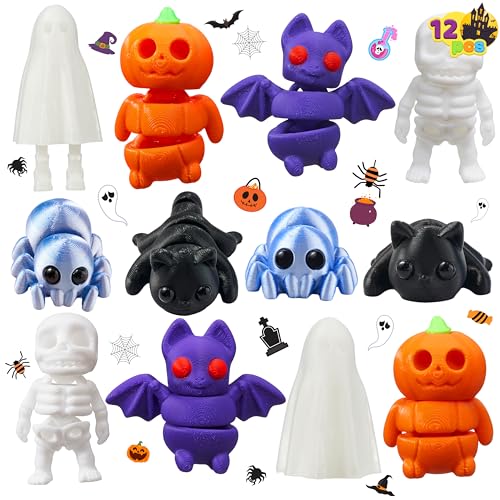 JOYIN Halloween-3D-Druck-Spielzeug, 3D-gedruckte Figur mit Fledermaus, schwarze Katze, Spinne, Kürbis, Mann, Skelett, kleiner Teufel, 3D-gedruckte Tiere für Halloween-Dekoration, 12 Stück JOYIN Halloween-3D-Druck-Spielzeug, 3D-gedruckte Figur mit Fledermaus, schwarze Katze, Spinne, Kürbis, Mann, Skelett, kleiner Teufel, 3D-gedruckte Tiere für Halloween-Dekoration, 12 Stück von JOYIN