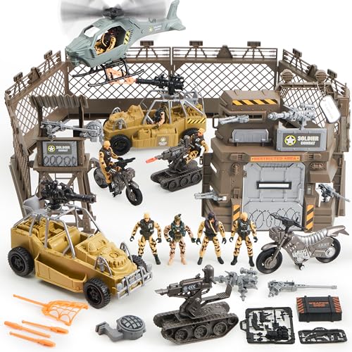 JOYIN Militärstützpunkt Spielzeug Set einschließlich Militärstützpunkt, Militärfahrzeuge,Actionfigure von JOYIN