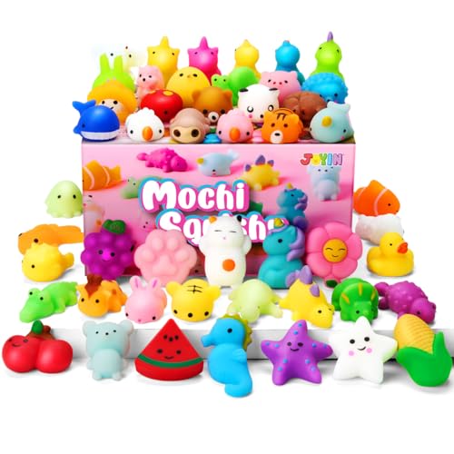 JOYIN Mochi Squishy Spielzeug Set, 100 Pack Mini Mochi Mitgebsel Kindergeburtstag ab 3 Jahre, Kawaii Squishy Mitbringsel Kindergeburtstag, Kleine Geschenke für Kinder, Adventskalender Füllung Kinder von JOYIN