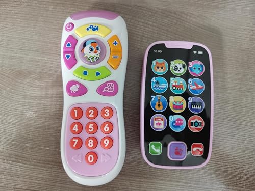 JOYIN Rosa Telefon Baby Spielzeug Handy Ab 1 Jahr, Musikalische Spielzeuge Für Babies, 2 pc Fernbedienung, Kinder Smartphone, Baby Spielzeug ab 6 Monaten,Handy Baby ab 1 Jahr Geschenk Jungen Mädchen von JOYIN