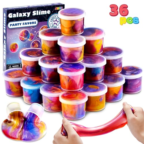 JOYIN Slime Party Favors, 36 Pack Galaxy Slime Cup Party Favors - dehnbar, Nicht-klebrig, Mess-Free, Stress Relief, und sicher für Mädchen und Jungen - Klassenzimmer Belohnung von JOYIN