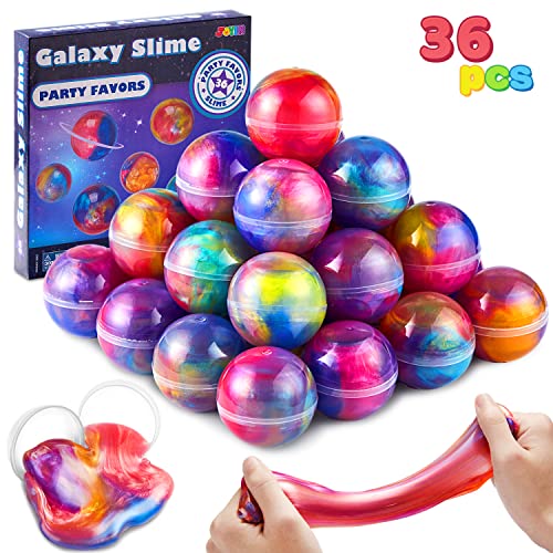 JOYIN Slime Party Favors, 36 Pack Galaxy Slime Ball Party Favors - dehnbar, Nicht-klebrig, Mess-frei, Stressabbau, und sicher für Mädchen und Jungen - Klassenzimmer Belohnung von JOYIN