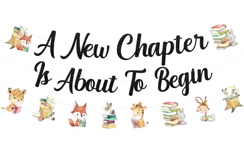 JOYMEMO A New Chapter is About to Begin Banner mit Girlande – Storybook Babyparty-Dekorationen, Storybook Thema Wald Waldtiere Partyzubehör für Schwangerschaft Feier Neugeborene von JOYMEMO