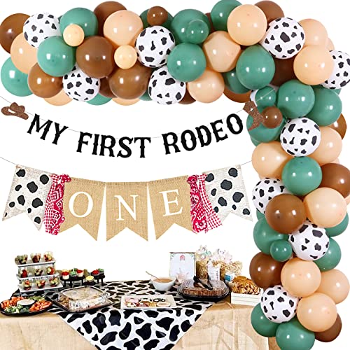 JOYMEMO Salbeigrün Cowboy 1. Geburtstag Dekorationen Western Cowboy Ballon Bogen Girlande Kit My First Rodeo Birthday Banner Cow One Hochstuhl Banner Western Theme Party Supplies JOYMEMO Salbeigrün Cowboy 1. Geburtstag Dekorationen Western Cowboy Ballon Bogen Girlande Kit My First Rodeo Birthday Banner Cow One Hochstuhl Banner Western Theme Party Supplies von JOYMEMO