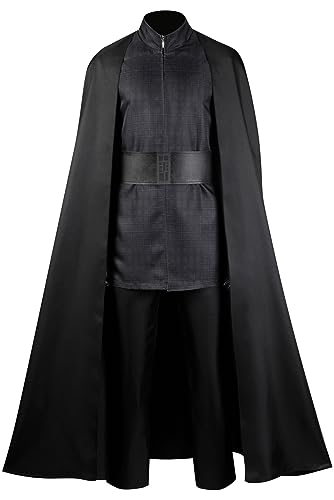 Joypaly Kylo Ren-Kostüm für Erwachsene, Jedi-Tunika, Ritter, Robe, schwarzer langer Umhang, Schal, Halloween, SW, Uniform, Cosplay, komplettes Set von JOYPLAY