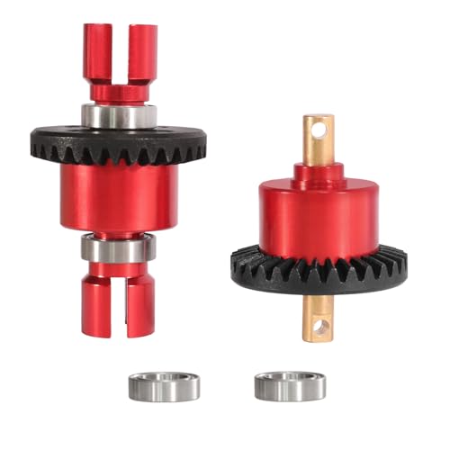 JOYSOG Differentialteile für MJX Hyper Go 1/14 14209 14210 RC Front/Rear Metal Differential Spare Parts (Red RC Diff Gear) von JOYSOG