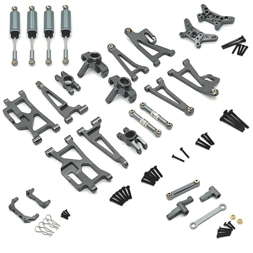 JOYSOG Hyper Go 1/14 RC Autoteile, Metall vorne hinten Lenkbecher Schwinge Arm Spurstange Karosserie Post Zubehör Kit (Titan) von JOYSOG