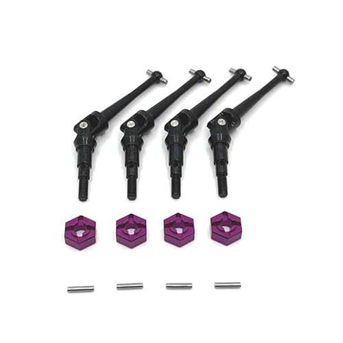 JOYSOG Metall Antriebswelle für MJX Hyper Go 1/14 14209 14210 (Hyper Go 1/16 16207 16208 16209 16210 H16 RC Crawler Car Transmission Shaft Parts Upgrade Parts (Violett) von JOYSOG