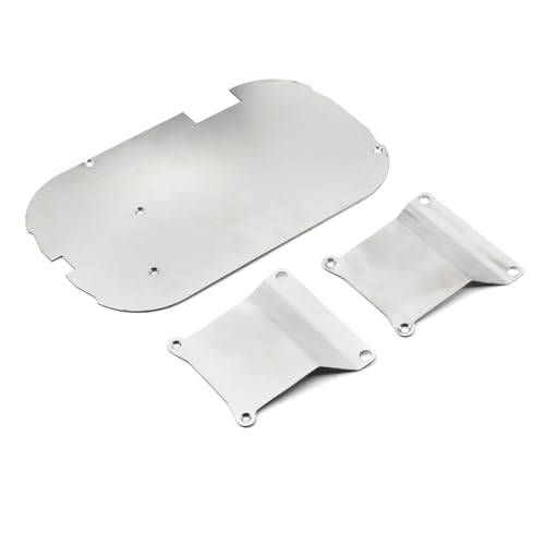 JOYSOG RC Chassis Armor Set, Edelstahl Chassis Armor Protection Skid Plate für Tamiya TT01 RC Upgrade Part (Silber) von JOYSOG