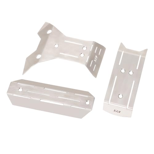 JOYSOG RC Chassis Armor Set for Traxxas Mini Maxx Stainless Steel Front Center Rear Chassis Armor Protection Plate Skid Plate Upgrade Parts von JOYSOG