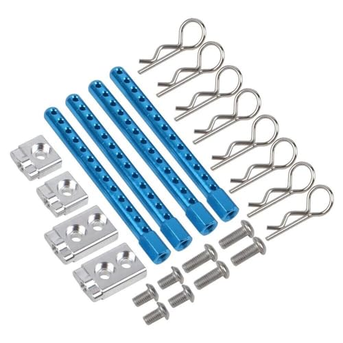 JOYSOG RC Karosseriepfosten für Tamiya TT-02/ TT-02FT/ TT-02D/ TT-02RR 1/10 RC Car Shell Column Body Post Mounts with Clips Upgrade Parts Accessories (Blue) von JOYSOG