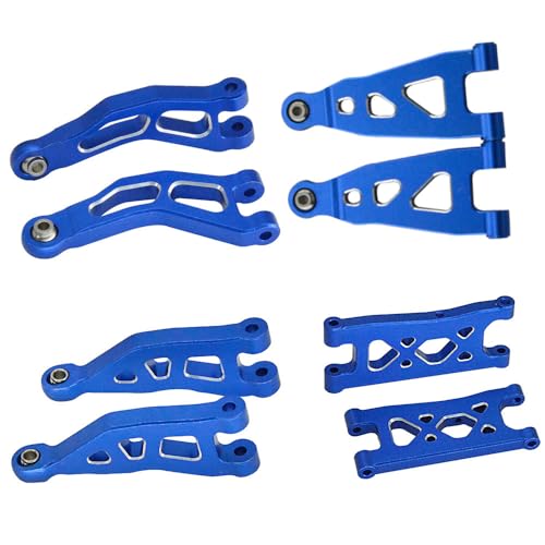 JOYSOG RC Parts for ARRMA 1/14 Mojave GROM Aluminum Front Rear Lower Upper Swing Arm Steering Cup Differential Cover Steering Rod Kit Differential Upgrades Kit (Blue & RC Swing Arm) von JOYSOG