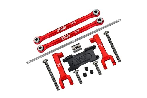 RC Auto Spurstangen Stabilisator Bar für Axial 1/18 UTB18 Capra 4WD Unlimited Trail Buggy AXI01002, Aluminiumlegierung hinten Anti Swing Rod Upgrades Teile (rot) von JOYSOG