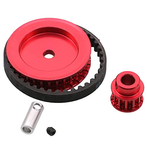 Riemenantrieb Getriebe 12T/30T Getriebe System für Traxxas 1/10 TRX4 TRX6 RC Auto, Metall Zahnriemenscheibe No Noise Upgrade Part (Rot) von JOYSOG