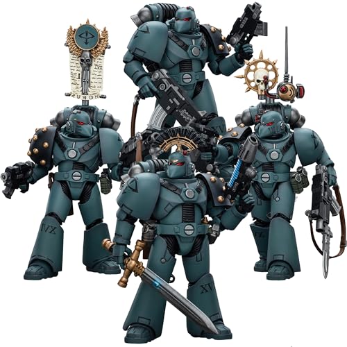 JOYTOY 1/18 Action Warhammer 40.000 Figuren Sons of Horus MKVI Tactical Squad Set mit 4 Figuren, Vorbestellung, 12,7 cm hoch, bewegliches Modell, Sammelfigur von JOYTOY